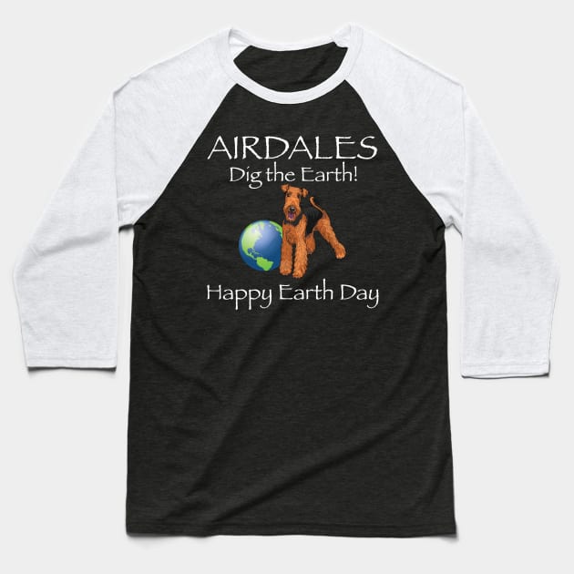 Airdale happy earth day t-shirt Baseball T-Shirt by bbreidenbach